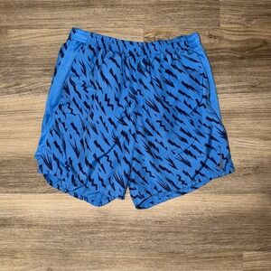 Nike Dri Fit Running Shorts Blue Lightning Print Mens Medium Athletic
